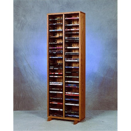 Wood Shed Solid Oak Tower for DVDs - Individual Locking Slots 210-4 DVD